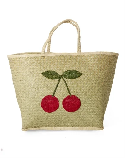Rice - Stor Raffia Taske - Natur - Big Cherry Design